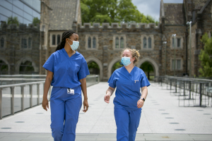 doctors walking outside Duke University